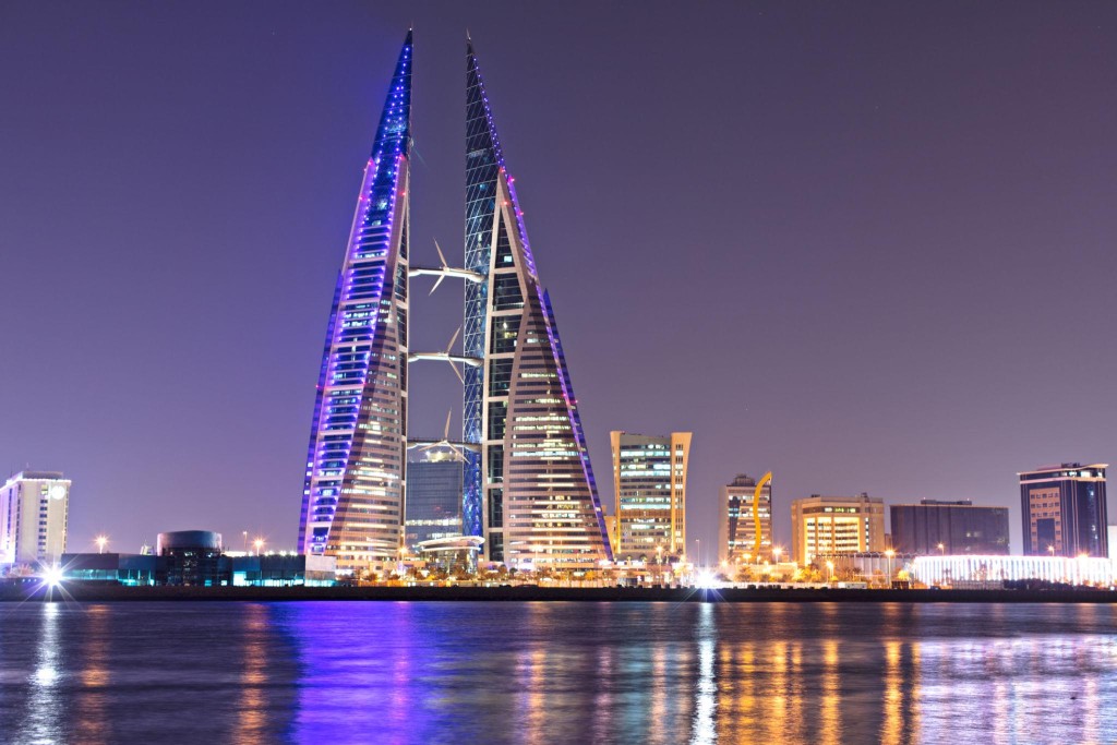 ERP software Bahrain � Manama skyline and business-ready financial dashboards