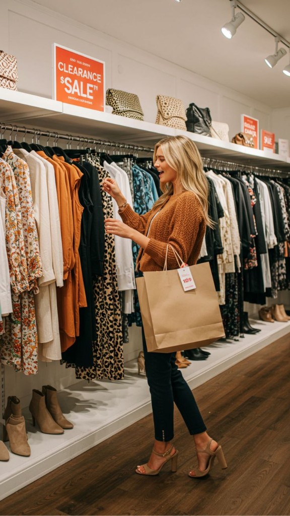 Customer shopping in a department store with clothing and retail displays in Bahrain and Saudi Arabia